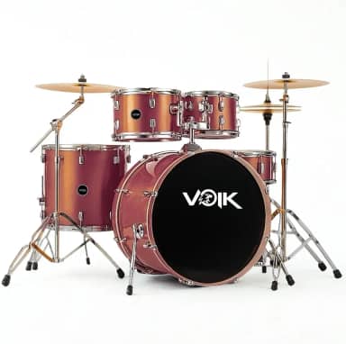 Bateria Acústica Voik BAM22 Red Copper Completa