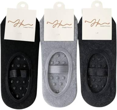 kit Meia Sapatilha para Yoga e Pilates Premium, Antiderrapante com Silicone, cores escuras