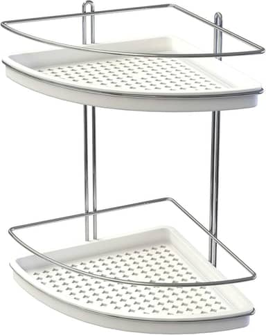 Porta Shampoo Duplo de Canto, Branco, Stolf