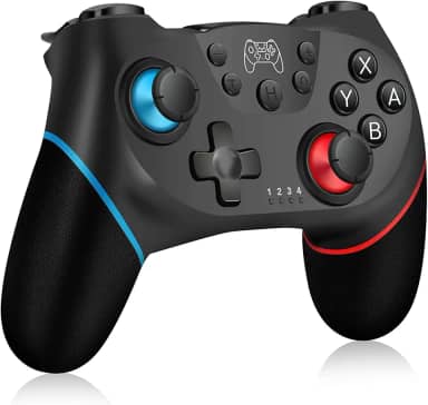 Controlador sem fio para Nintendo Switch &Switch Lite, Bluetooth Switch PRO Controlador Gamepad com Dual Shock, 6-Axis Gyroscope, Turbo - Preto