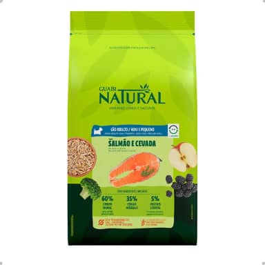 GUABI NATURAL CAO ADULTO MINI PEQUENO SALMÃO E CEVADA 2,5kg