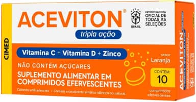 Aceviton Tripla Ação Vitamina C, D e Zinco 10 comprimidos Efervescentes