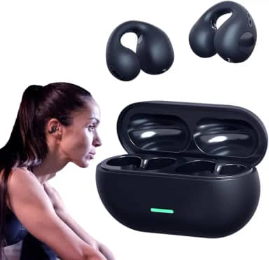 Fones de ouvido com clipe de orelha,Fones de ouvido sem fio de condução óssea - Fones de ouvido de treino à prova de suor à prova d'água, fone de ouvido de condução para exercícios de condução Canian