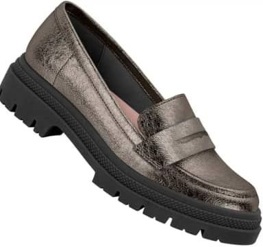 Mocassim Loafer Tratorado Napa Preto Moleca 5775.105