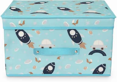 Caixa Organizadora Infantil com Tampa, Design com temas alegres (Universo)