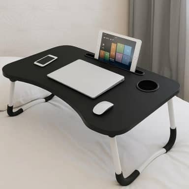 Mesa Dobrável Portátil para Notebook e Laptop – Ideal para Cama, Sofá e Escritório | Linha Premium com Porta-Copos e Suporte para Tablet