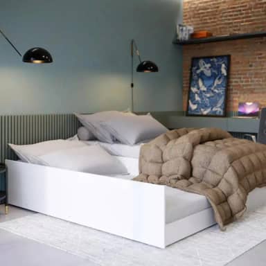 Bicama Solteiro MDF Vira Cama Casal 3 em 1 Cama Auxiliar Moderna Sofisticada Robusta Resistente (Branco)