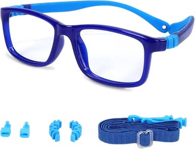 Óculos infantis, armação TR90 ultra flexível 180° inquebrável, ajuste leve e seguro para meninos e meninas (idades de 6 a 10 anos)