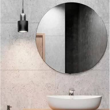 Espelho Redondo Decorativo 30cm Vidro Lapidado Para Banheiro Quarto Sala