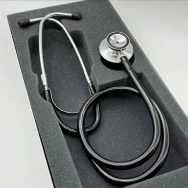 Estetoscópio P.A Med Duplo Adulto e Infantil Enfermagem Estudante Excelente Ausculta (Preto)