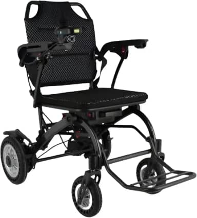 Cadeira de Rodas Elétrica Dobrável, Portátil com Joystick, Estrutura em Aço, Capacidade 100kg, Assento Acolchoado, Rodas Resistentes, Mobilidade Assistida