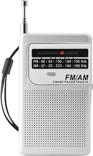 Rádio Portátil AM/FM 2 Bandas Recarregável USB Tipo-C com Antena Retrátil 180° e Entrada para Fone de Ouvido Radinho De Bolso [VALUANCE]