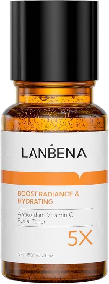 LANBENA Tônico iluminador, tônico facial com vitamina C para um tom uniforme, tônico hidratante para o rosto, sem álcool, aumenta o brilho, acalma a pele, refrescante, sem fragrância – Cuidados com a