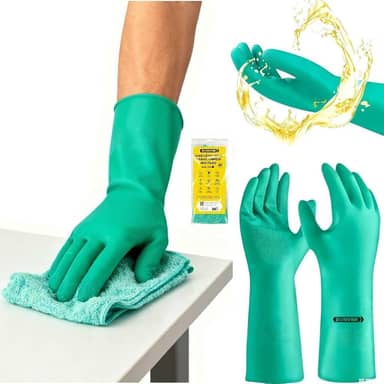Luvas de Limpeza Doméstica, à Prova de água e Resistentes a óleos, Adequadas Para Limpeza de Cozinhas e Lavagem de Louça