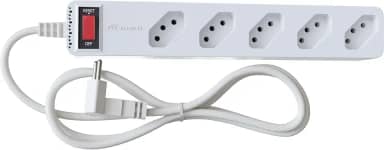 Filtro de Linha iCLAMPER Energia 5 com Proteção contra Surtos Elétricos(DPS) LCF 5 Tomadas, 3 Pinos, 10 Amperes para PC, Notebook, Monitor, Impressora, PS5, Alexa e etc, Bivolt, Cabo de 1m Branco