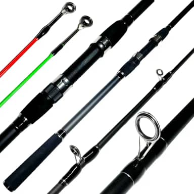 VARA DE PESCA PRAIA COSTAO MAR COSTEIRA PARA MOLINETE ENJOYLURE 3.6M EM CARBONO - 20-60LB - 4 PARTES - 2 PONTEIRAS - PESCA PESADA - PESQUEIRO - PEIXE GRANDE