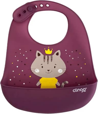 Babador de Silicone com Bolso Coletor - Clingo - Milky Rosa