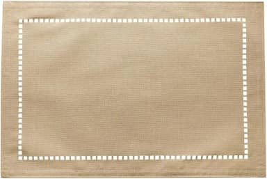 LYOR - Lugar Americano de Poliéster e Linho Lévis Bege 45cm x 30cm