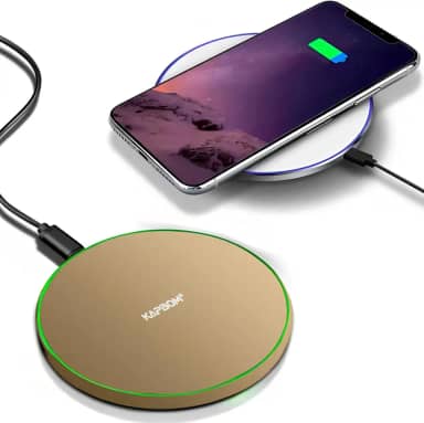 Carregador Rápido sem fio 15W compatí vel com iPhone 16 15 14 13 12 11 Pro Max/Mini/Plus/XR/X/8, Max Fast Wireless Pad Mat para Samsung Galaxy S23/S22/S21/S20/S10 Amarelo