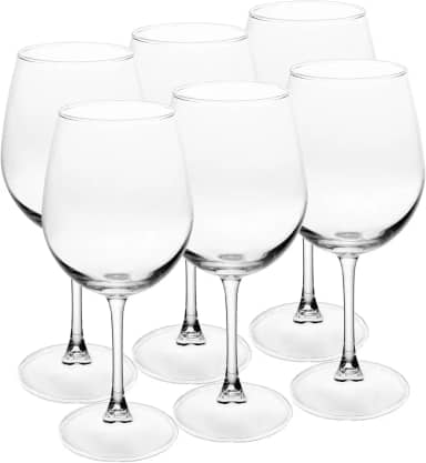 LYOR - Conjunto 6 Taças para Vinho de Vidro Gourmet 600ml