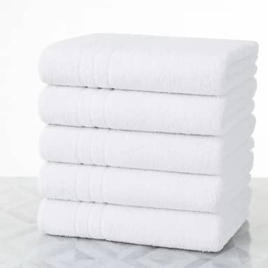 Kit 5 Toalhas De Banho Brancas Hotel Felpuda 300 Gramatura