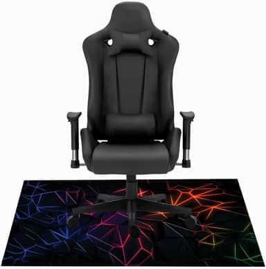 Tapete Gamer De Proteção Para Piso Neon Geométrico