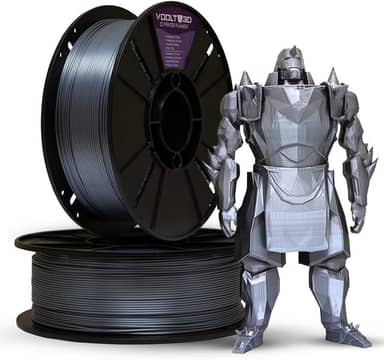 Filamento PLA V-Silk High Speed 1Kg 1,75mm Efeito Seda Impressora 3D FDM Voolt3D (Inox V-Silk)