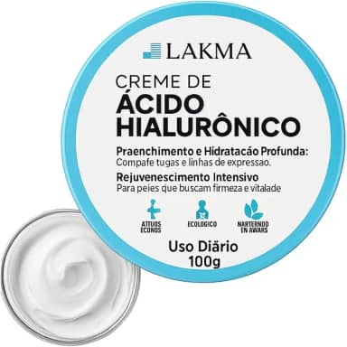 Creme Facial Hidratante com Ácido Hialurônico, 50g, Para Todos os Tipos de Pele