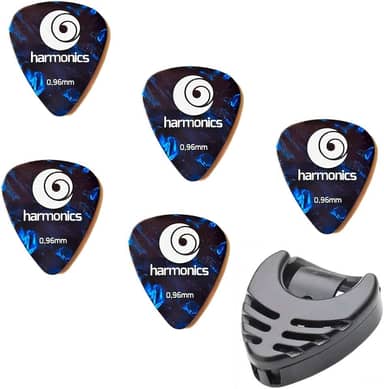 Palhetas De Guitarra Violão Harmonics 096 (5 UNIDADES) + Porta Palheta