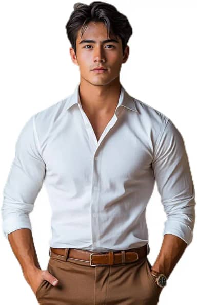 Camisa social masculina de manga comprida elástica e sem rugas com design de botão