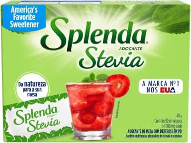 SPLENDA Adoçante Em Pó Stevia Splenda Caixa 40G 50 Unidades
