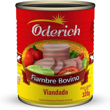 Fiambre Bovino Oderich 320G, Fiambre De Carne Bovina Cozida E Temperada, Vermelho, Selecionado E Saboroso, Textura Firme E Fatiável, Pronto Para Consumo E Rico Em Proteína, Tradição Em Qualidade Desde