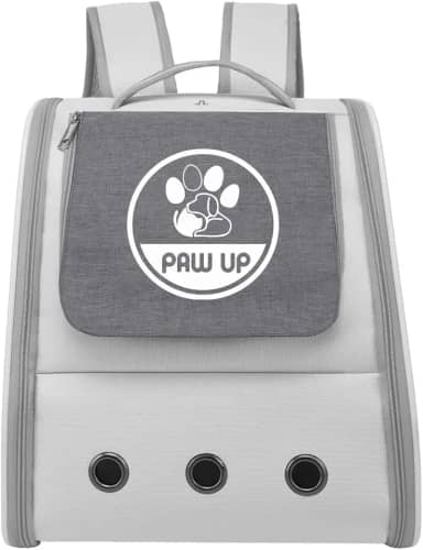 Bolsa Transporte Pet para Cães e Gatos 32x28x38 cm, Bolsa Mochila Respirável com Ventilação, Alças Ergonômicas e Tapete Removível, Resistente e Confortáve (Cinza)