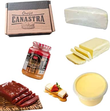 Kit Artesanal Mineiro Queijo Canastra 500g com Manteiga da Roça 500g, Requeijão de Corte 500g, Goiabada Cascão de 400g e Doce de Leite com Geleia de Morango 680g