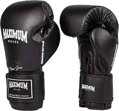 Luva de Boxe Muay Thai Kickboxing Maximum New Classic Black