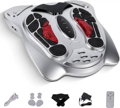 Massageador de Pé, Massageador para Os Pés, Massageador Eletrico Pes, Multifuncional, Com Comando à Distância, 8 Elétrodos, 25 Modos de Massagem