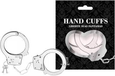 Algema Metal Fantasia Profissional Aço e Corrente Cromada Revestida em Pelúcia (SEM PELUCIA)