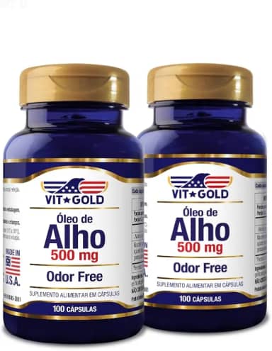 Óleo de Alho 500 mg Odor Free Vitgold Kit2x 100 cápsulas