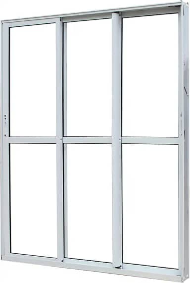 Porta de Sacada de Correr de Alumínio Branco 3 Folhas Móveis Atlântica Magnum