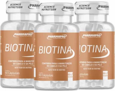 Kit 3x Biotina Pura 100% Idr - Firmeza & Crescimento