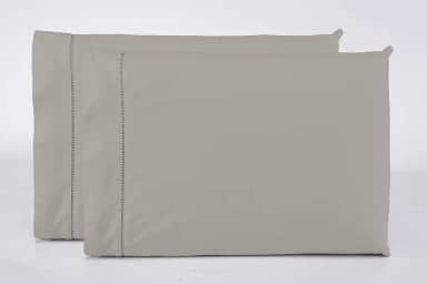 Kit 2 Fronhas Avulsas Percal 400 Fios Ponto Palito 100% Algodão (Beige)