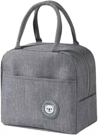 Lancheira Térmica Reutilizável para Marmita – Bolsa Sacola à Prova de Vazamentos, Mantém Alimentos Quentes e Frios, Ideal para Academia, Trabalho e Passeios – (Cinza)