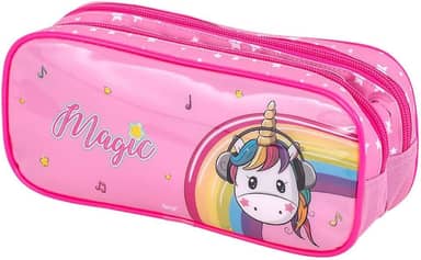 Estojo Duplo Unicórnio Magic Rosa BRW