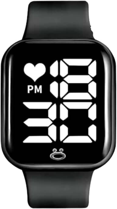 Relogio Digital Masculino Display LED Quadrado Silicone Preto Leve Data Hora Simples Uso Presente Casual Elegante