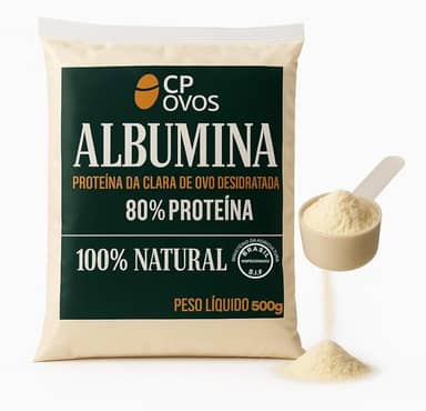 Albumina CP Ovos - 80% Proteína - Suplemento Natural 500 gramas