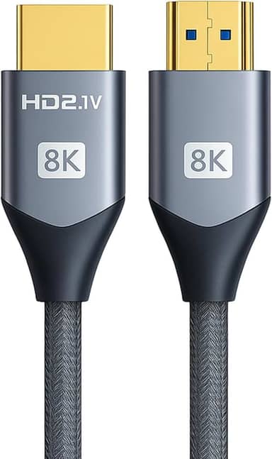 Cabo HDMI 2.1 8K 2m Ultra Rápido 48Gbps | HDR10 eARC VRR | Compatível com TV 4K, PS5, Xbox, Monitor Gamer, Projetor, PC | Conector Banhado a Ouro e Cabo Reforçado