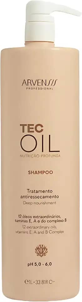 Arvensis – Shampoo Tec Oil 1L | Nutrição, Limpeza, Brilho, Fórmula Vegana, Uso Diário