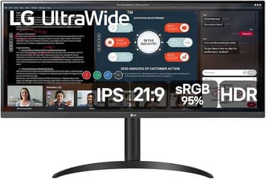 Monitor LG UltraWide 34WP550 IPS Full HD, 2560x1080, sRGB 99%, HDR10, FreeSync, Ajuste de Inclinação, Preto