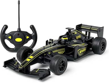 Carrinho Controle Remoto Recarregável Fórmula 1, 4 Funções, Luz, Bateria USB, Brinquedo Infantil