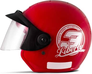 CAPACETE ABERTO PRO TORK LIBERTY 3 SOLID VERMELHO TAM. 56